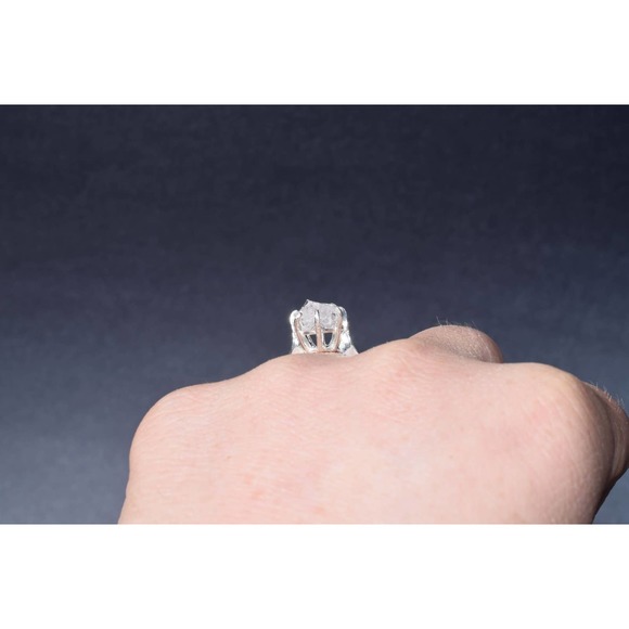 Simple Engagement Ring, Raw Crystal Rings for women size 5 6 7 8 9 - Picture 4 of 9
